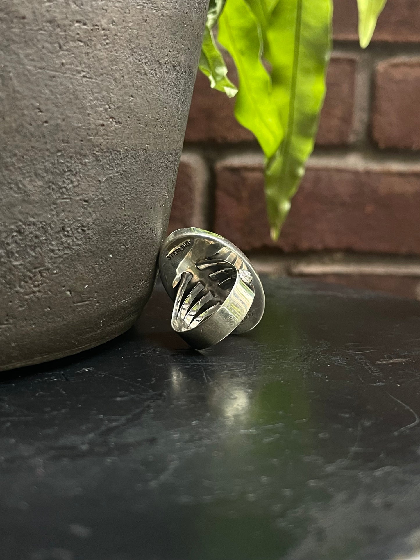 White Buffalo Ring | Sterling Silver 925 | Size 10 C704