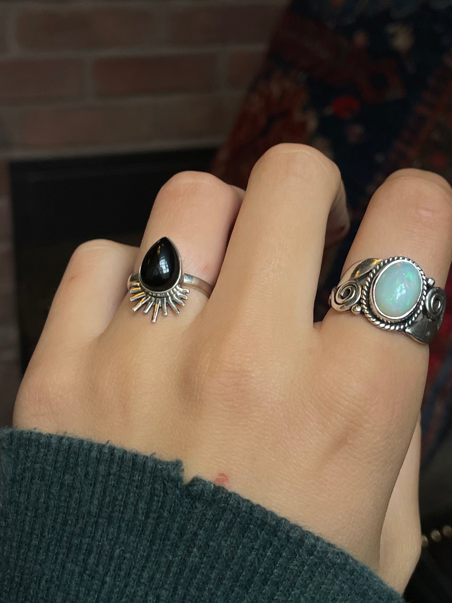Black Onyx Ring | Sterling Silver | Size 6 G328