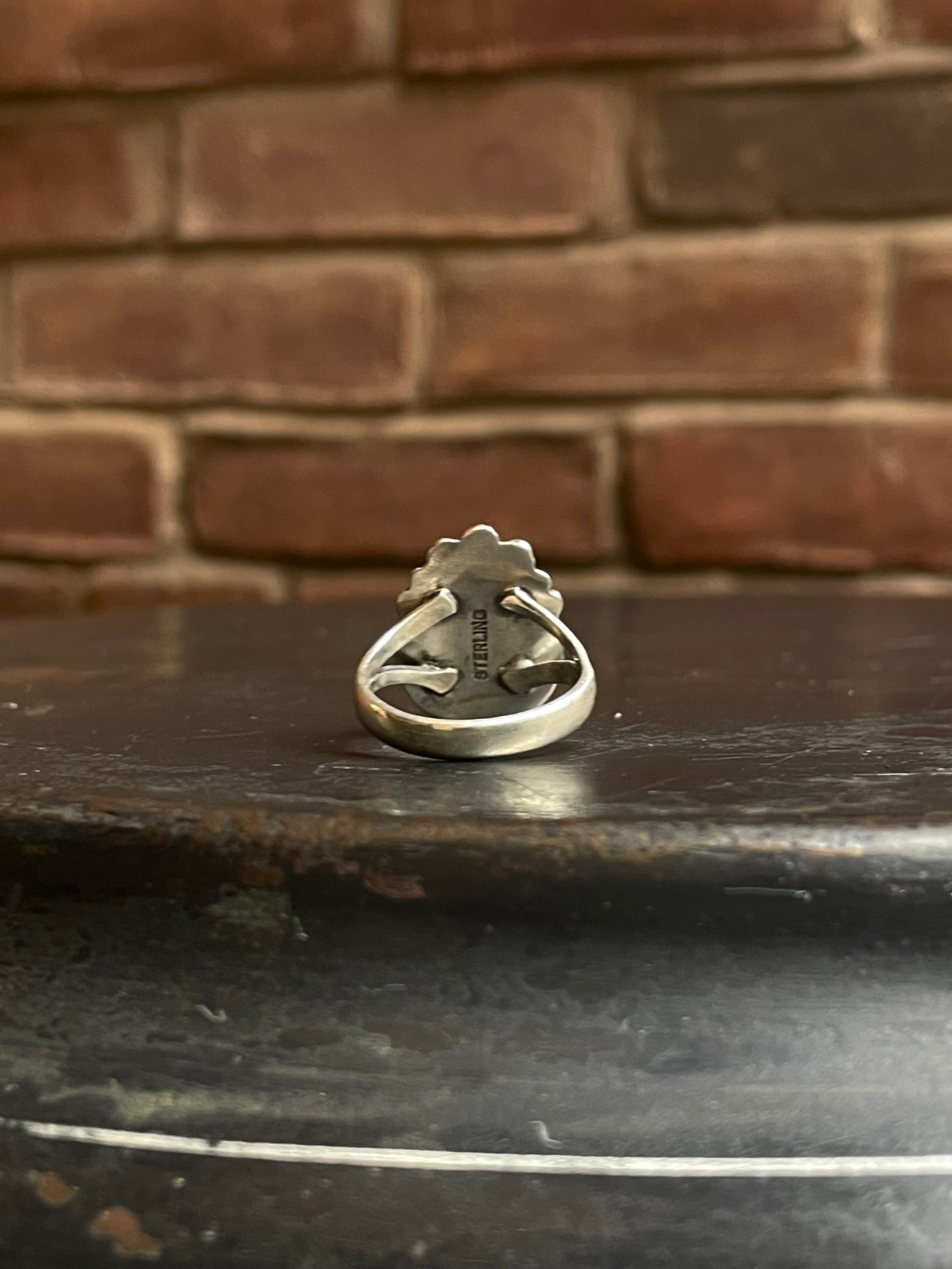 Spiny Oyster Tear Drop Ring | 925 Sterling Silver Size 9 E434