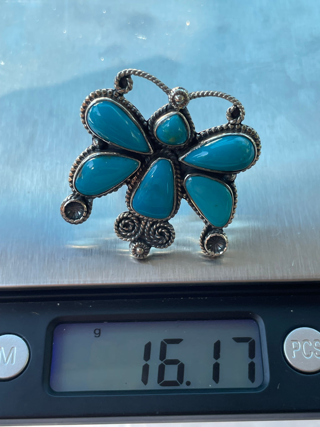 Turquoise Butterfly Ring | 925 Sterling Silver | Size 7 Z2