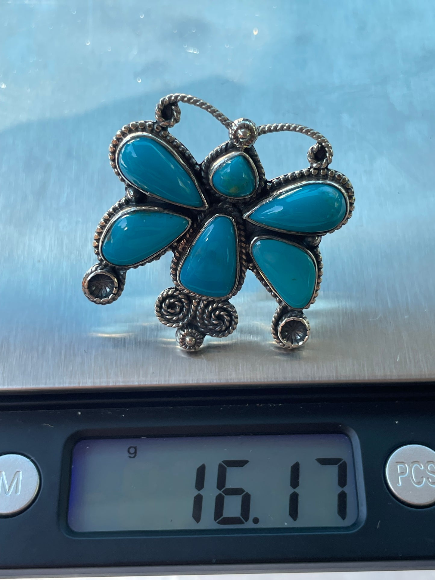 Turquoise Butterfly Ring | 925 Sterling Silver | Size 7 Z2