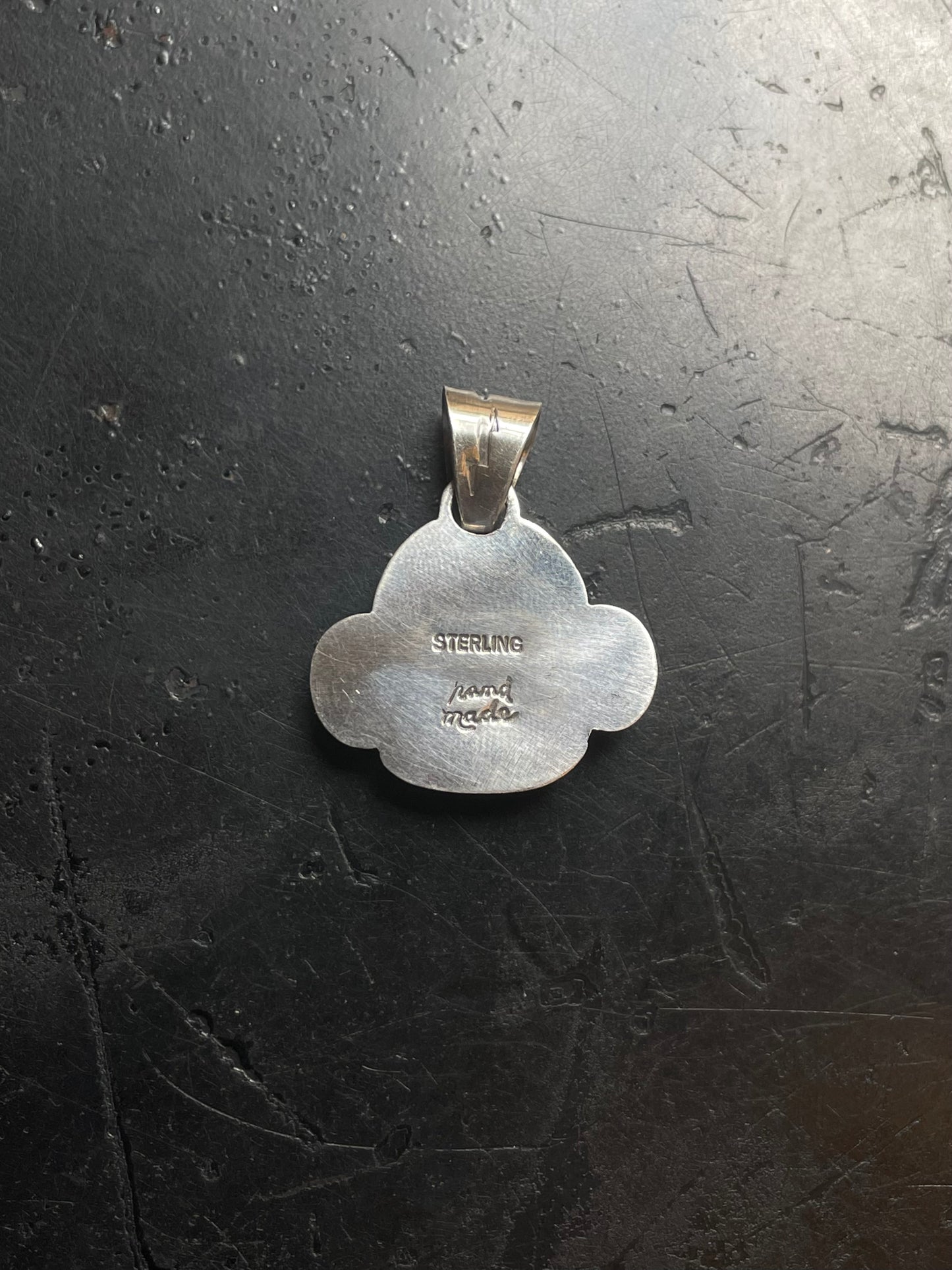 Turquoise Paw Print Pendant | Sterling Silver E707