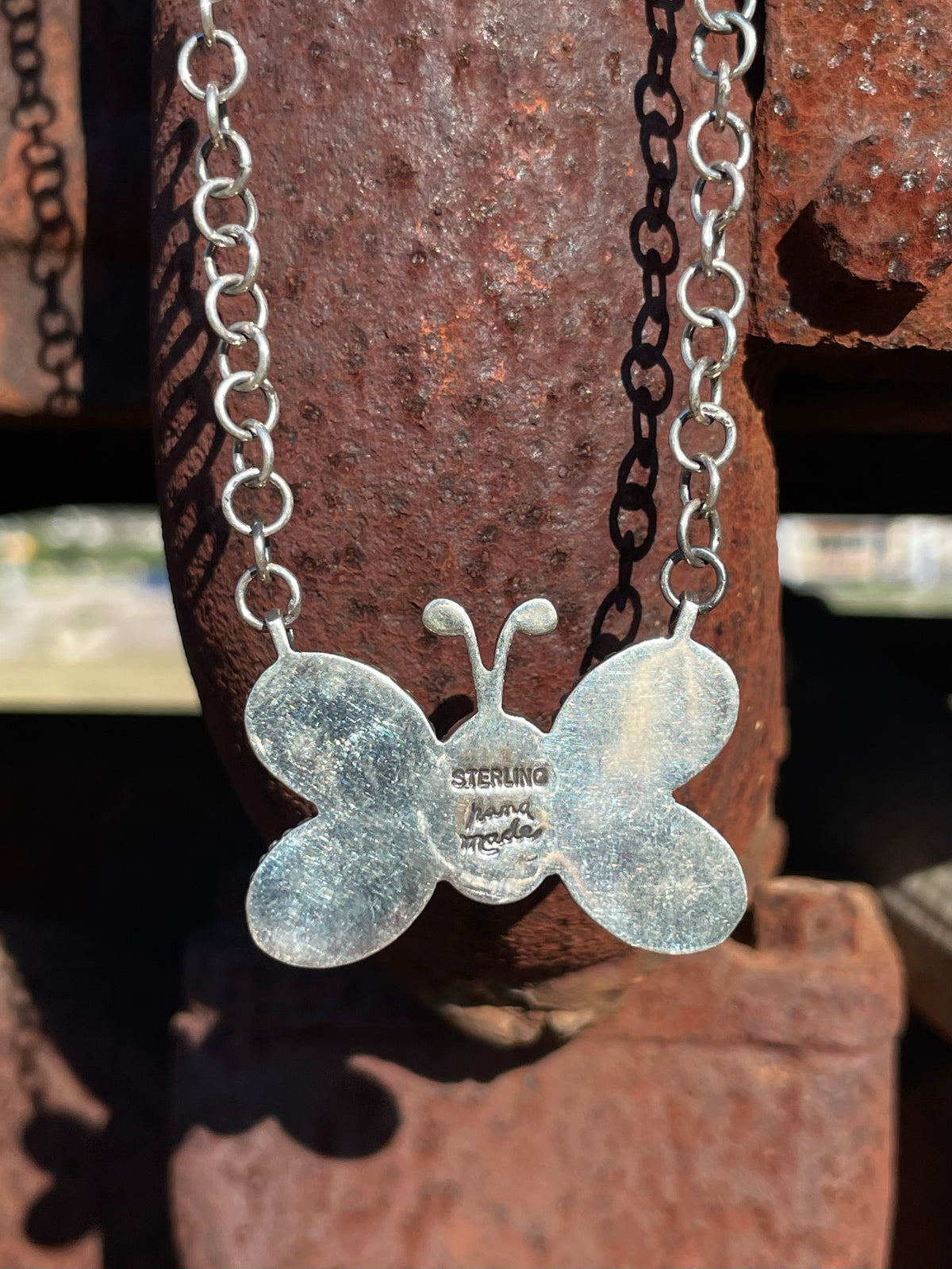 Pink Conch Butterfly Necklace | Sterling Silver E827