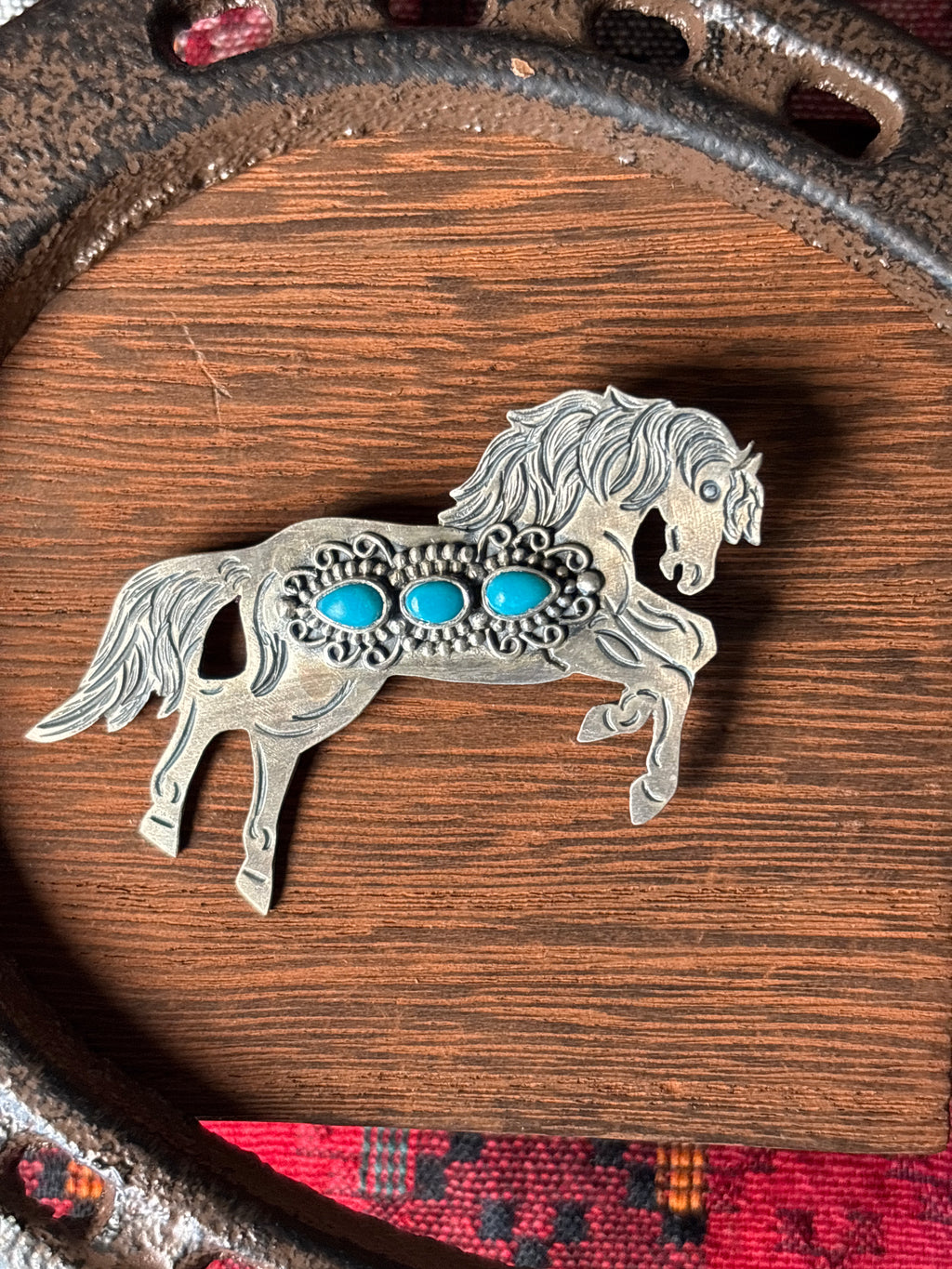 Turquoise Horse Pendant | 925 Sterling Silver M006