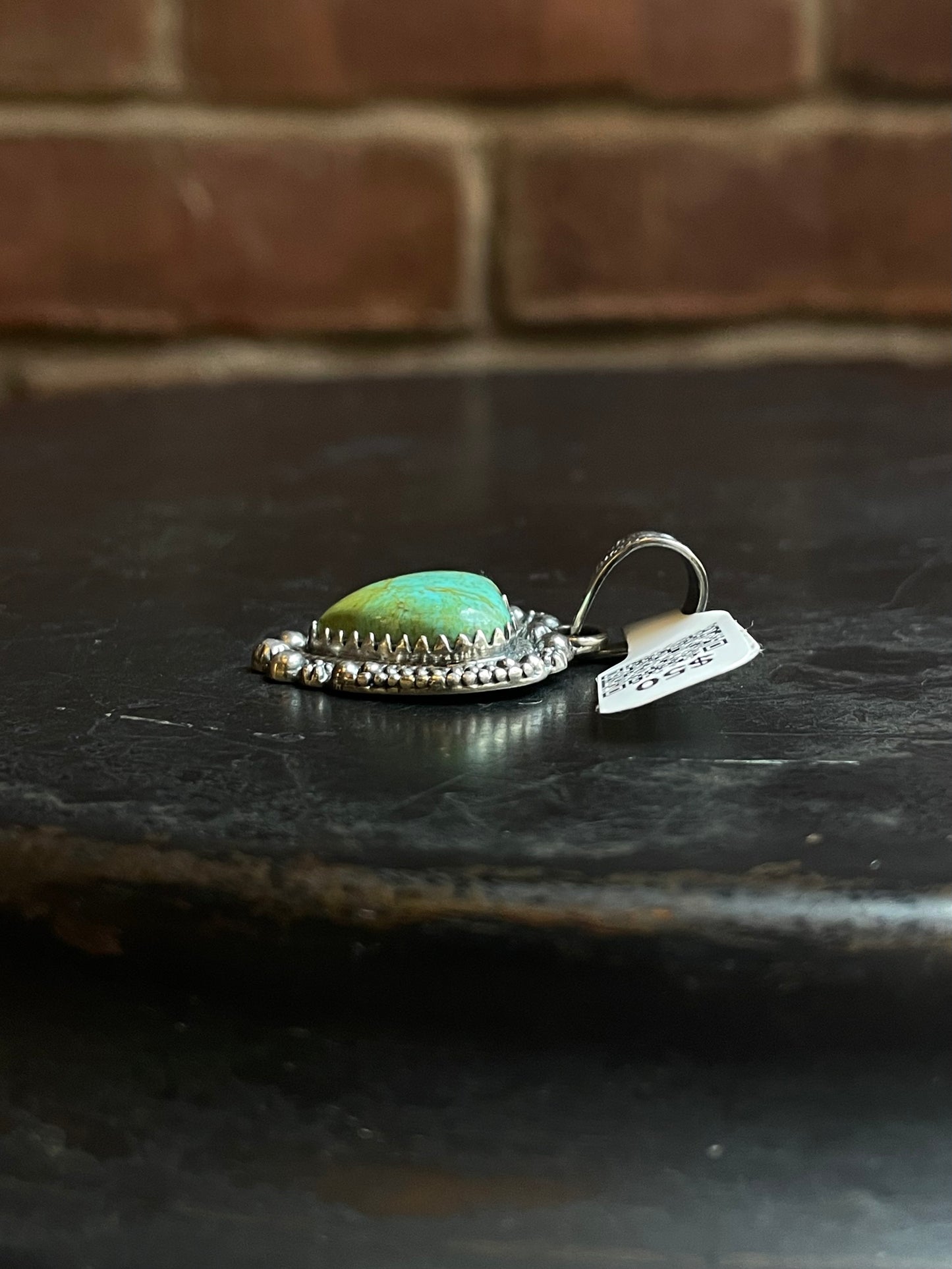 Kingman Turquoise Heart Pendant | Sterling Silver | A656