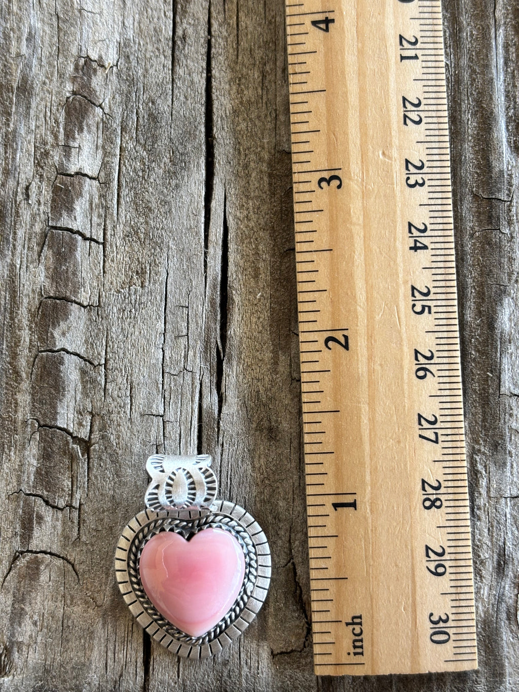 Pink Conch Heart Pendant | 925 Sterling Silver Z24