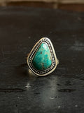 Kingman Turquoise Teardrop Ring Size 7 | 925 Sterling Silver Southwest E122