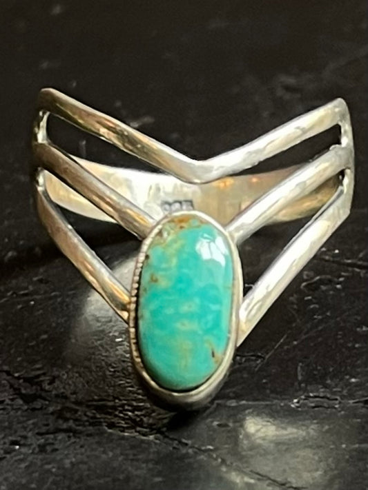Kingman Turquoise Ring | Sterling Silver | Size 6.5 G310