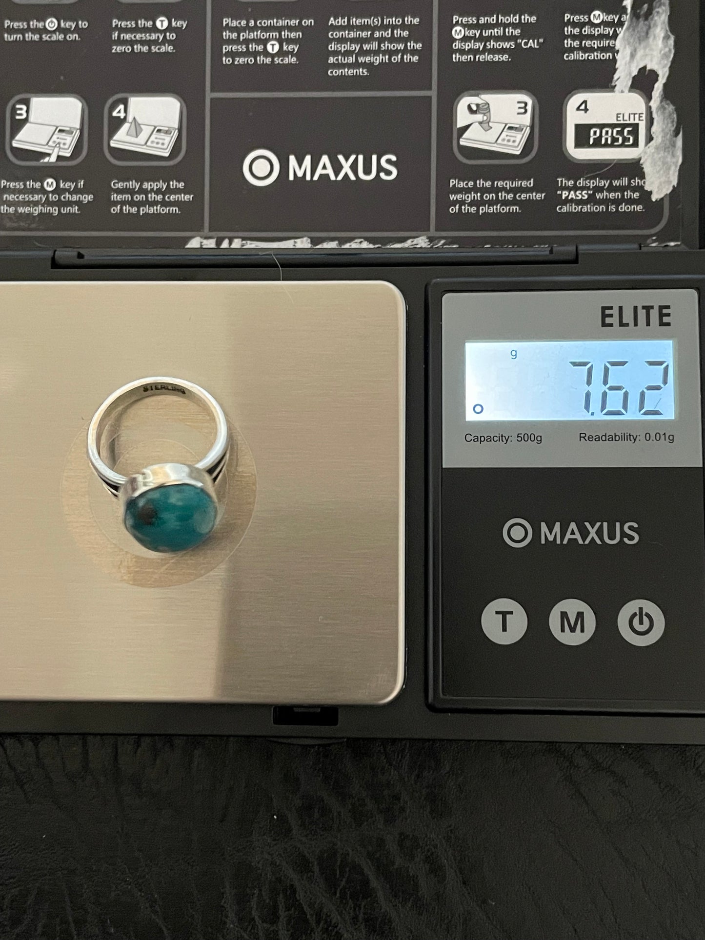 Kingman Turquoise Ring Size 7.75 | 925 Sterling Silver Southwest E185