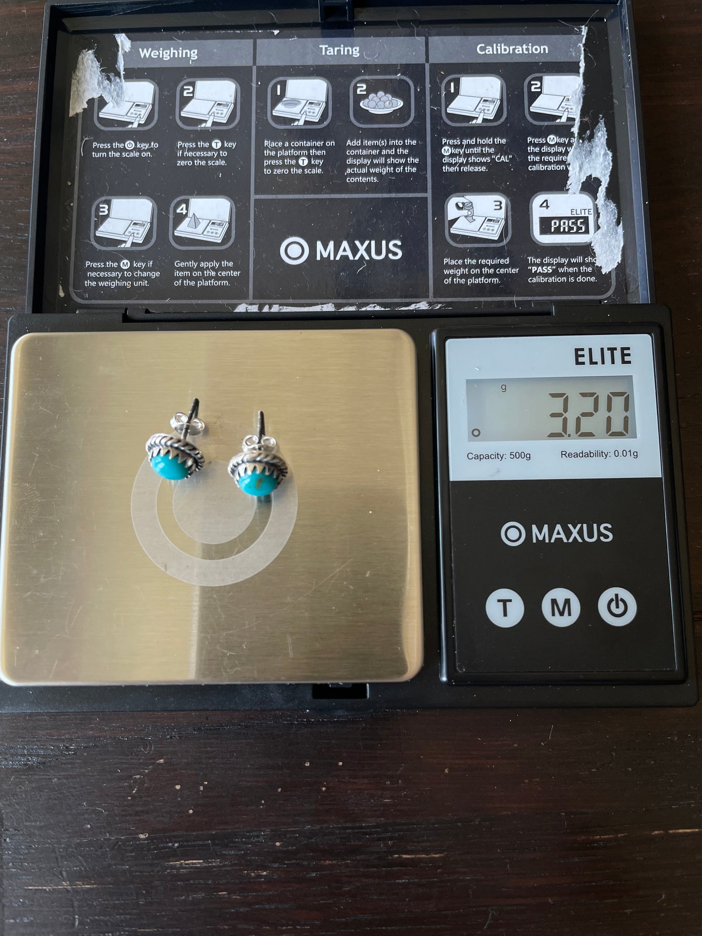 Kingman Turquoise Stud Earrings | 925 Sterling Silver E813