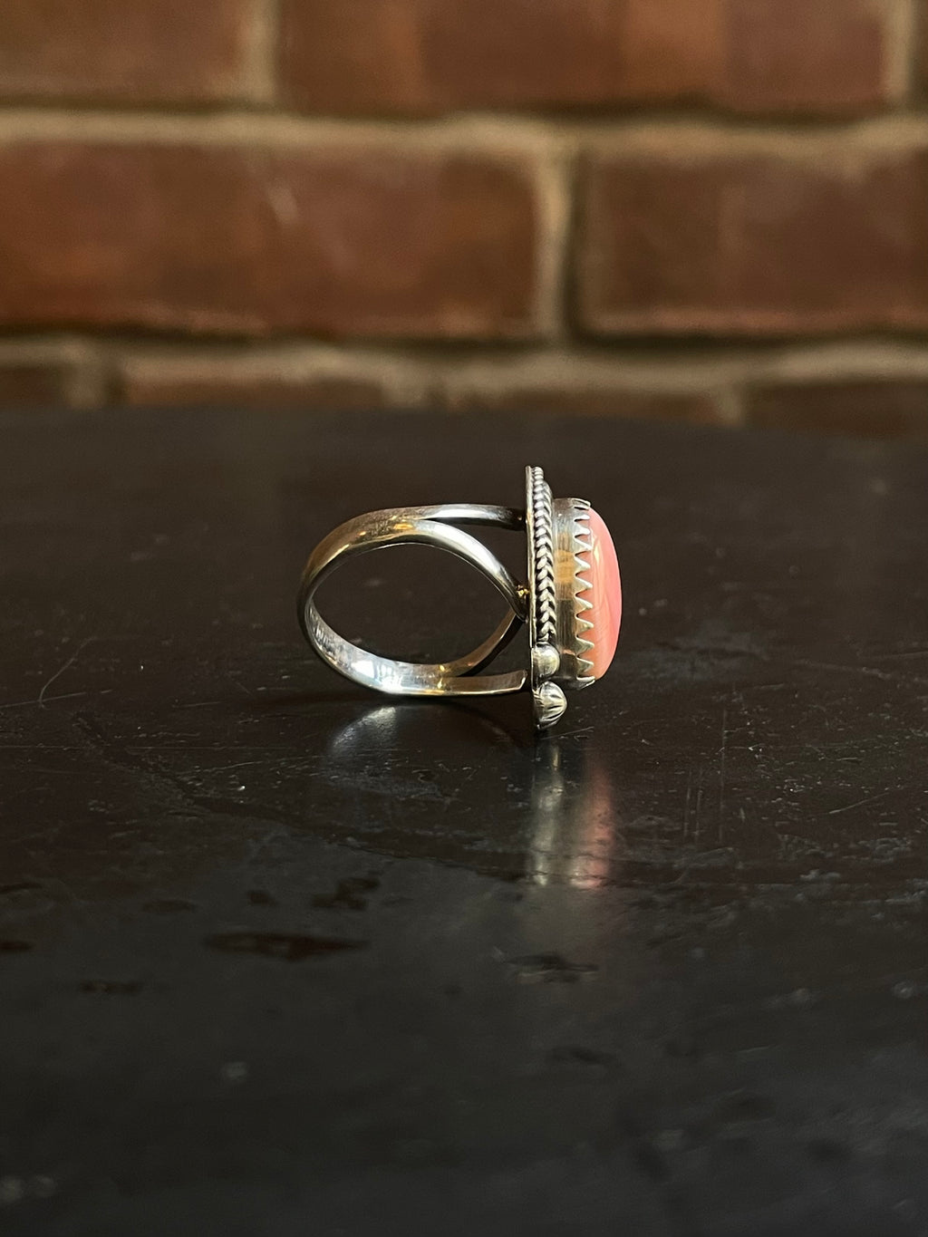 Pink Conch Heart Ring Size 7 | 925 Sterling Silver G107