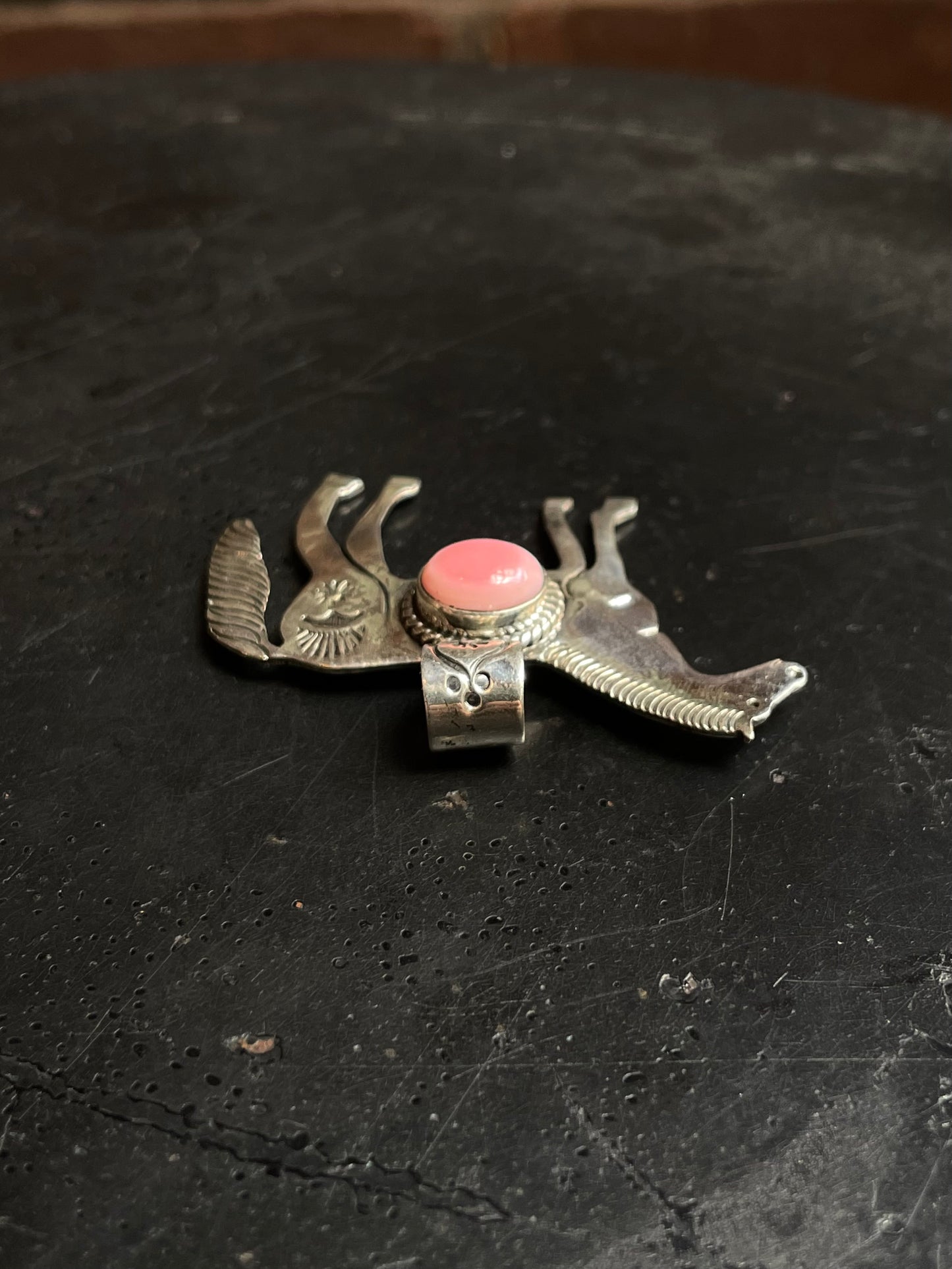 Pink Conch Horse Pendant | 925 Sterling Silver E248