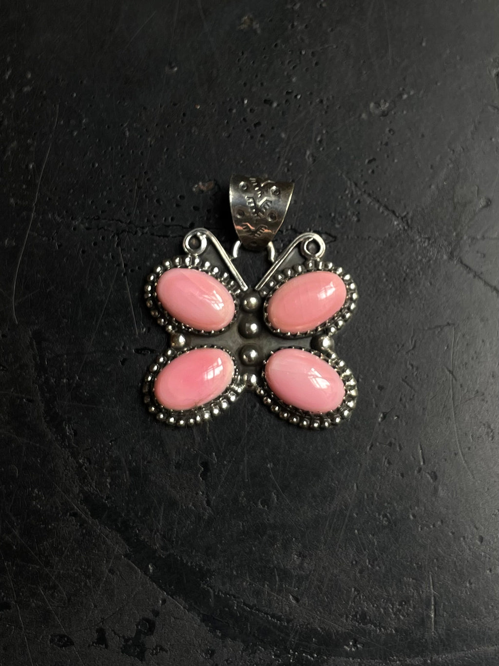 Pink Conch Butterfly Pendant | 925 Sterling Silver E229