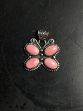 Pink Conch Butterfly Pendant | 925 Sterling Silver E229