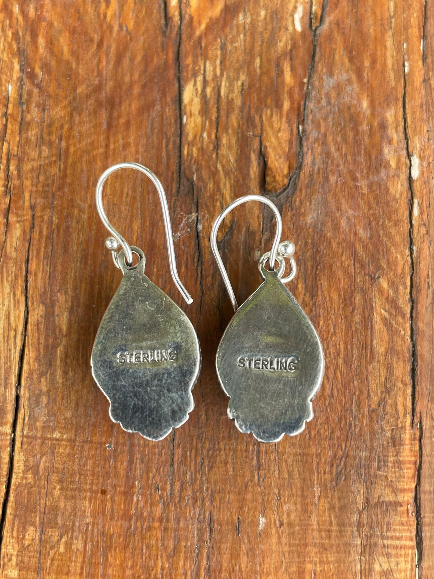 Pink Conch Tear Drop Dangle Earrings | 925 Sterling Silver B953