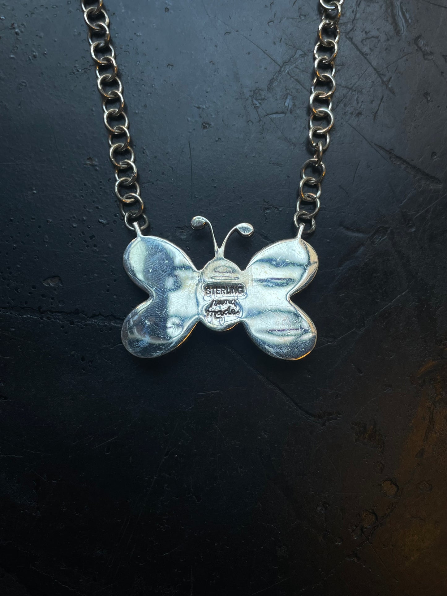 Pink Conch Butterfly Necklace | Cluster Pendant | 925 Silver E572