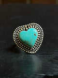 Turquoise Heart Ring Size 9 | Sterling Silver E853