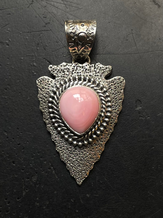 Pink Conch Arrow Head Pendant | 925 Sterling Silver E960