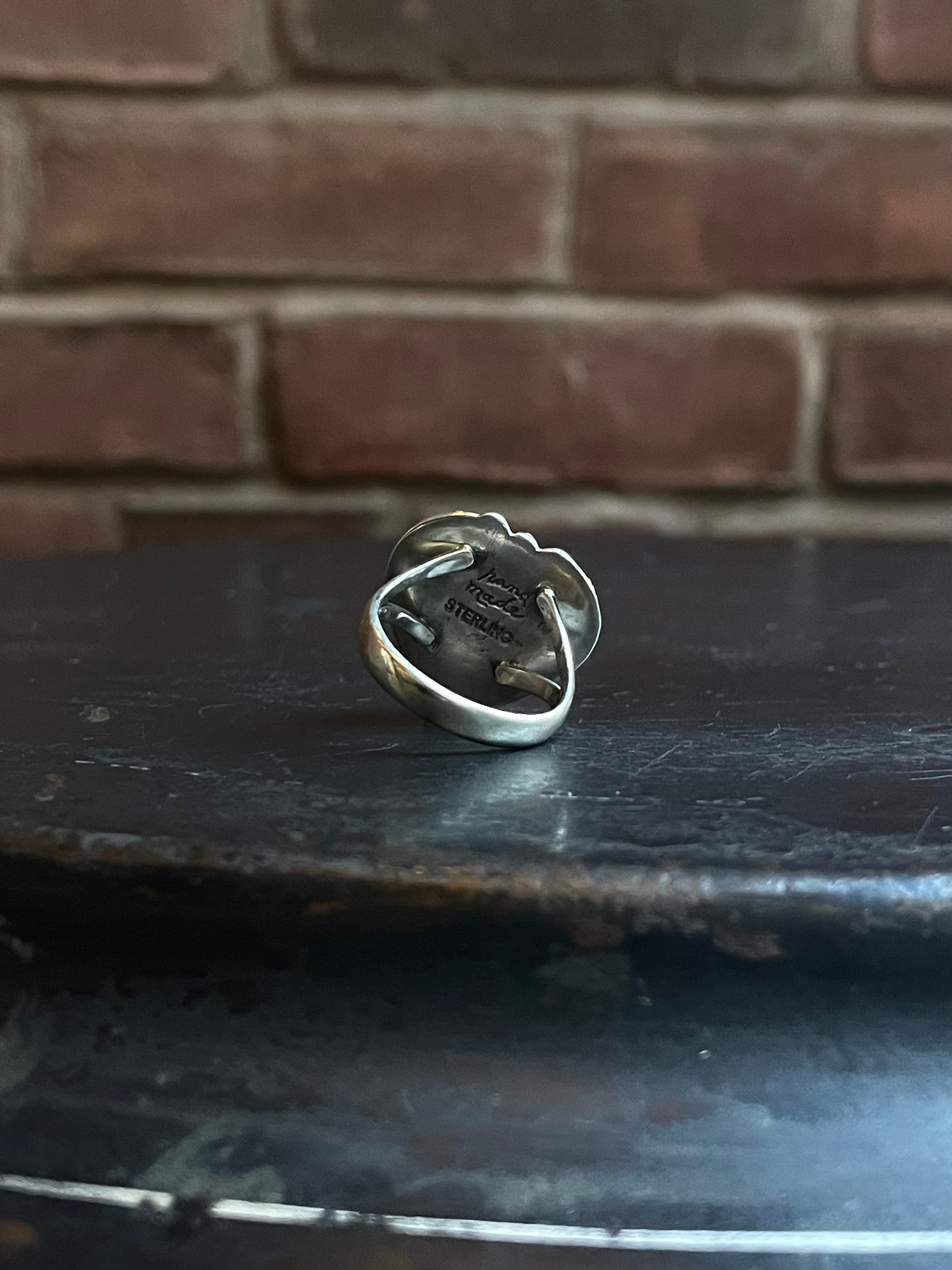 Turquoise Heart Ring | 925 Sterling Silver Size 8 E464