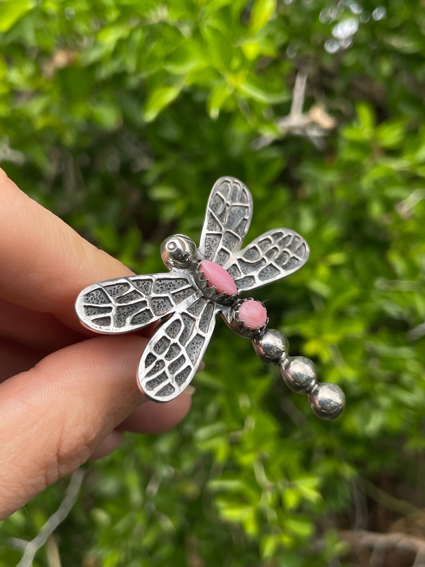 Pink Conch Dragonfly Ring Size 6 | 925 Sterling Silver B639