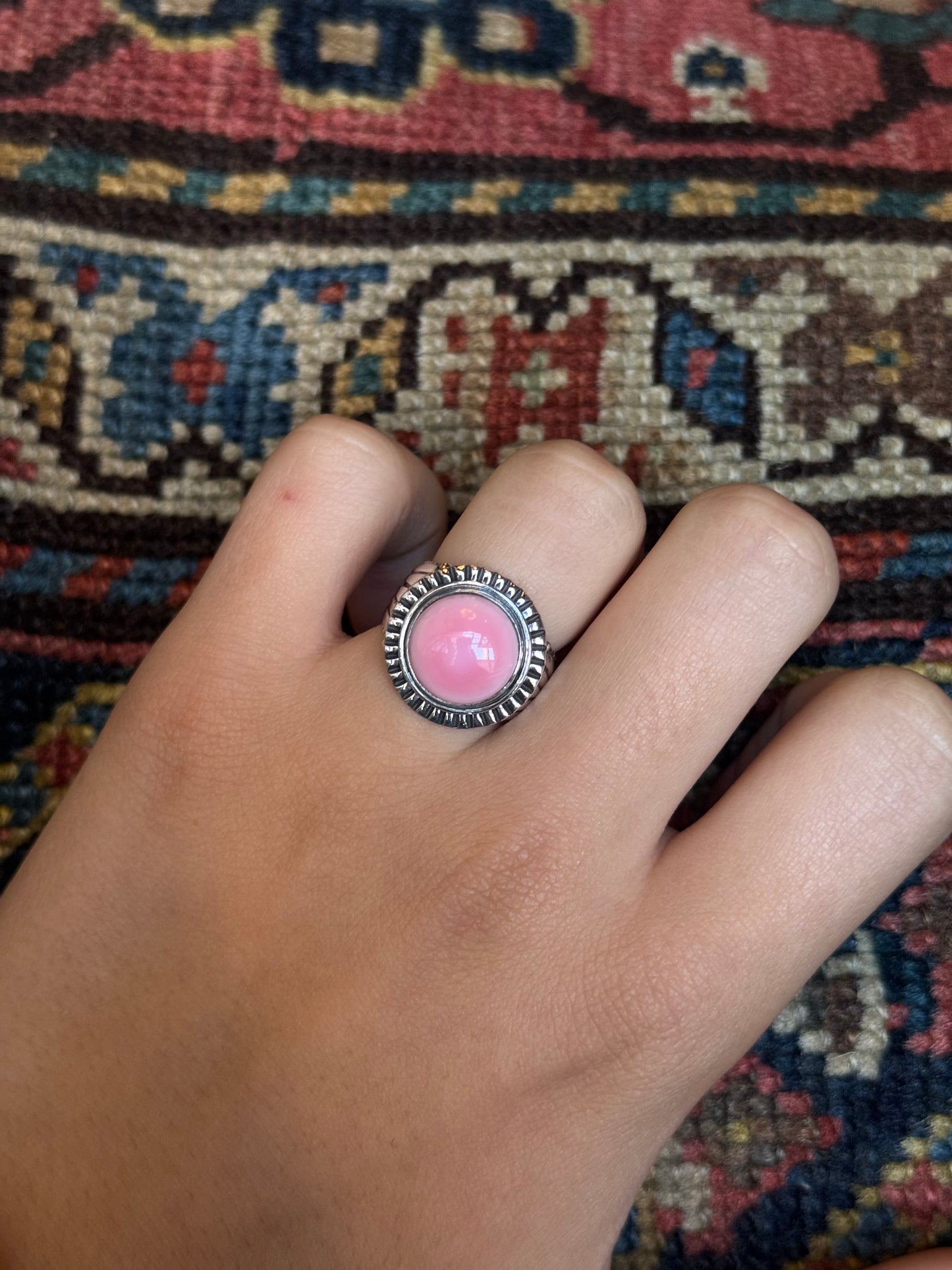 Pink Conch Ring | Sterling Silver | Size 5 | C166