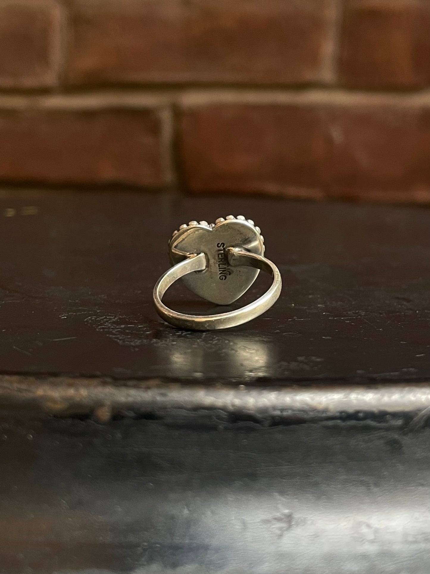 Pink Conch Heart Ring Size 8 | 925 Sterling Silver G143