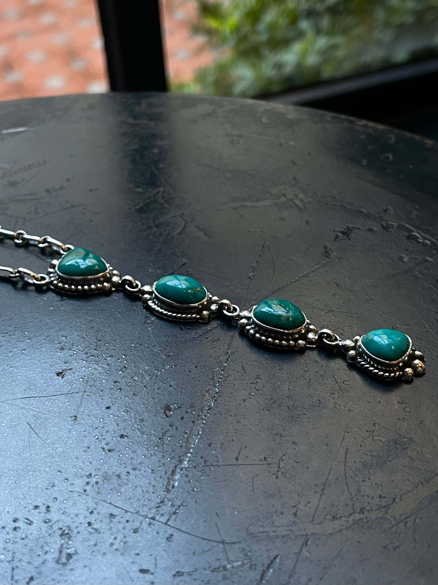 Turquoise Station Necklace | Sterling Silver 925 C647