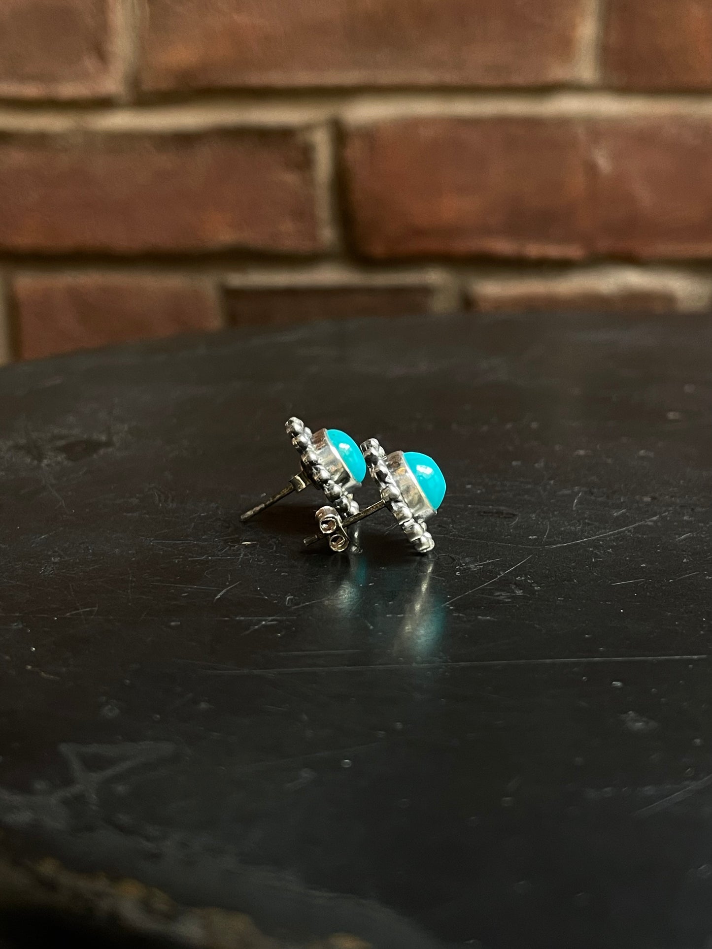 Kingman Turquoise Stud Earrings | 925 Sterling Silver E815