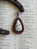 Wild Horse & Italian Coral Cluster Pendant | 925 Sterling Silver G723