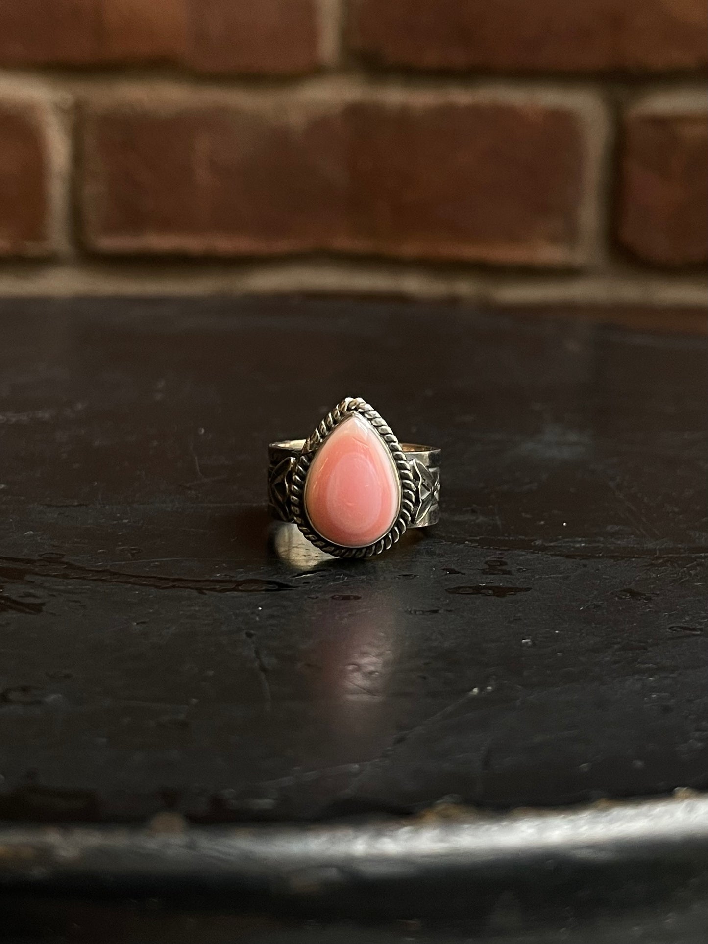 Pink Conch Ring | 925 Sterling Silver Size 7.25 E216