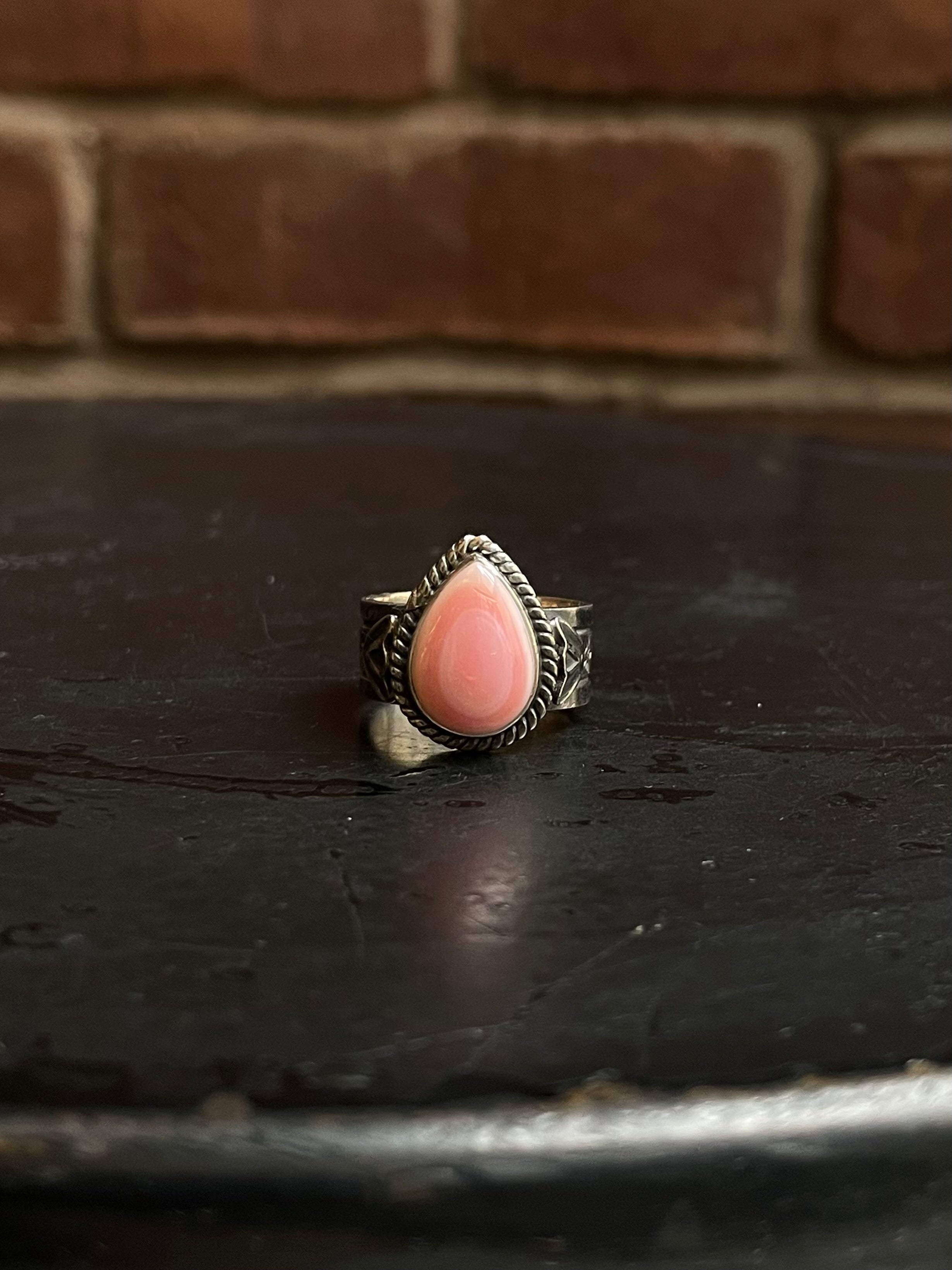Pink Conch Ring | 925 Sterling Silver Size 7.25 E216