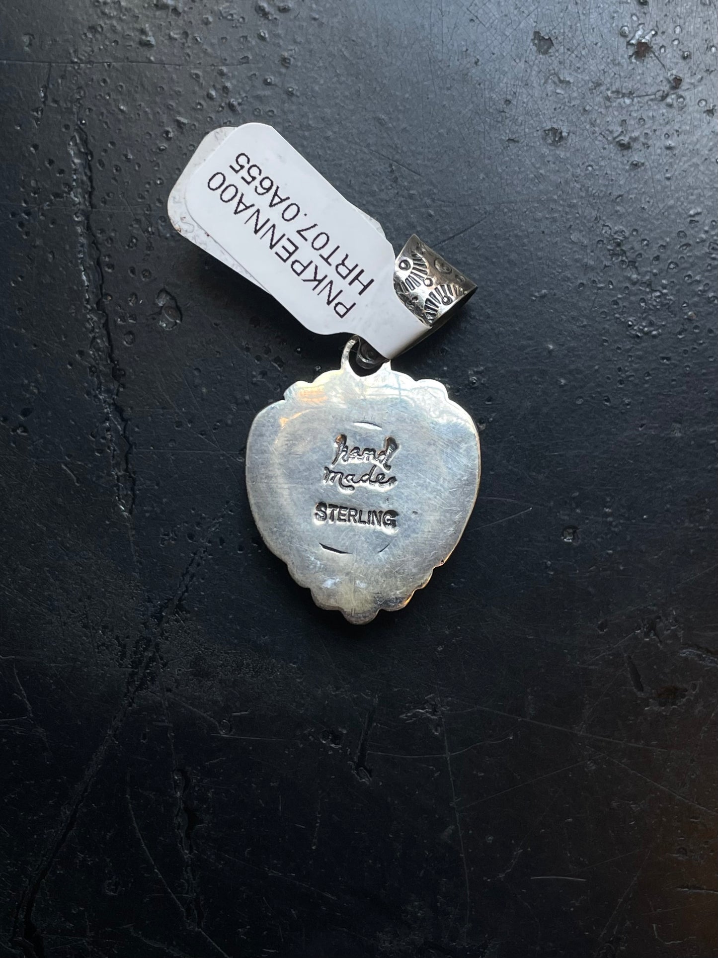 Pink Conch Heart Pendant | Sterling Silver | A655