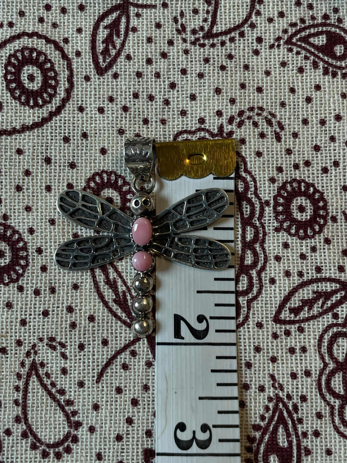 Pink Conch Dragonfly Pendant | 925 Sterling Silver E279
