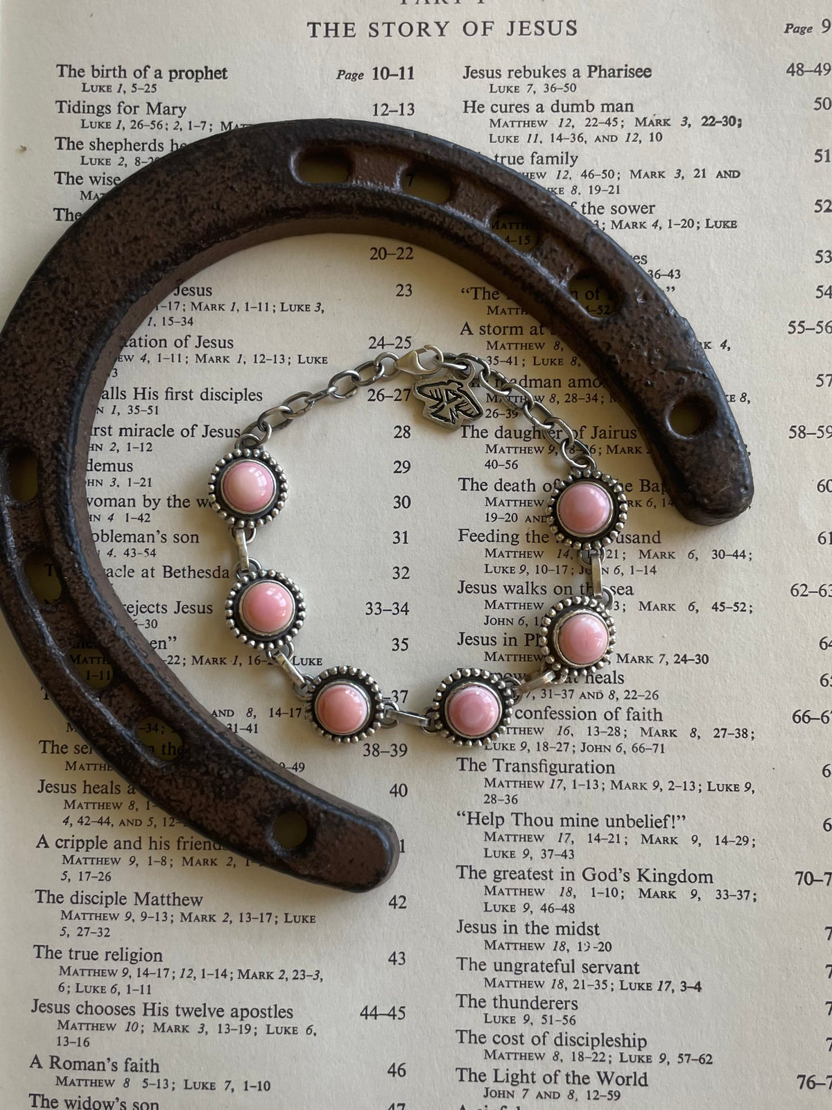 Pink Conch Link Bracelet | 925 Sterling Silver G729
