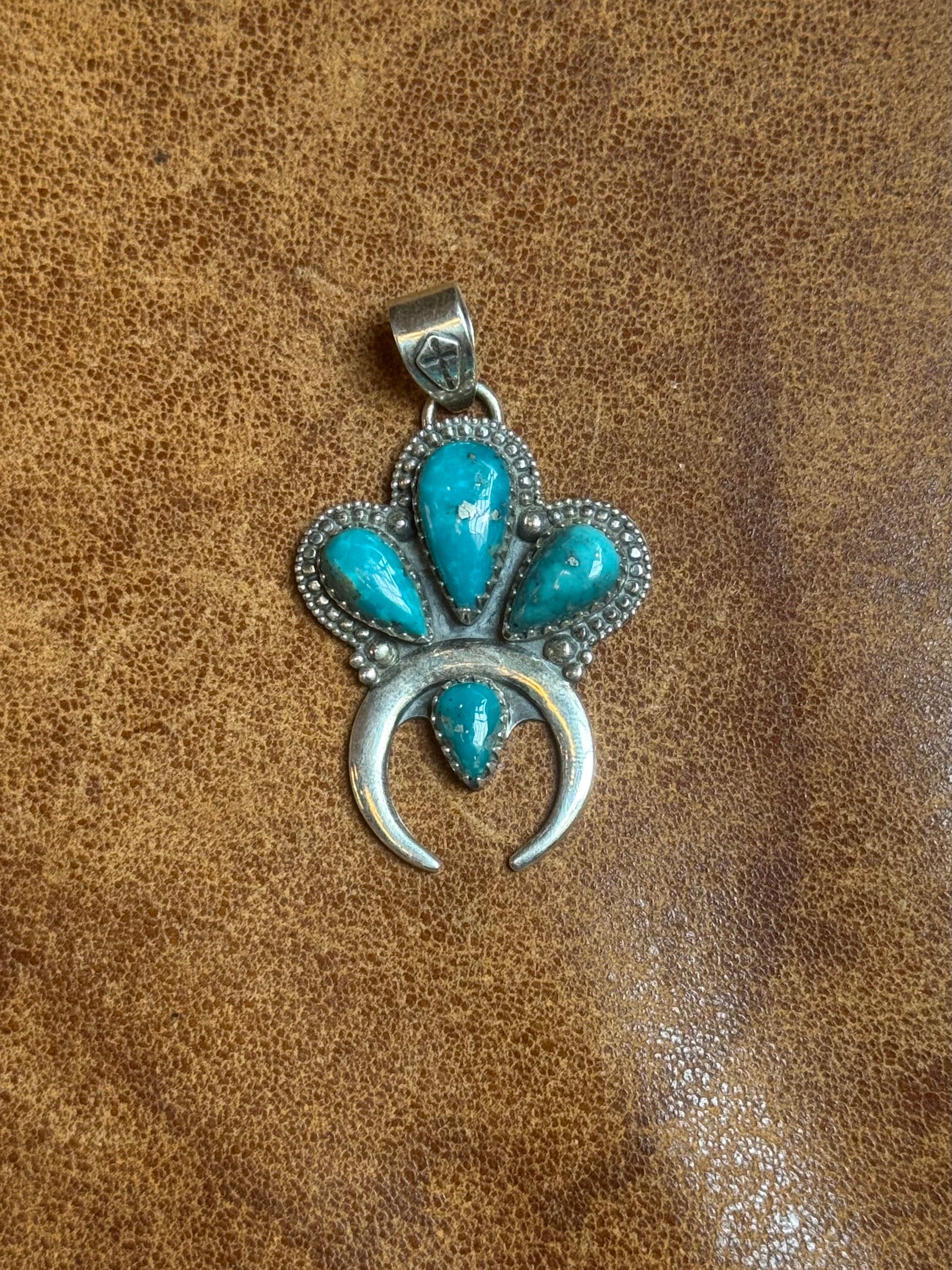 Turquoise Teardrop Pendant | Sterling Silver | A798