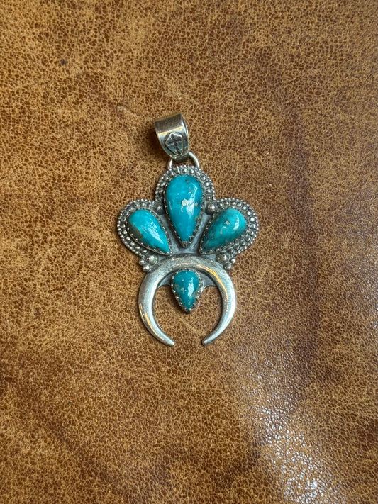 Turquoise Teardrop Pendant | Sterling Silver | A798