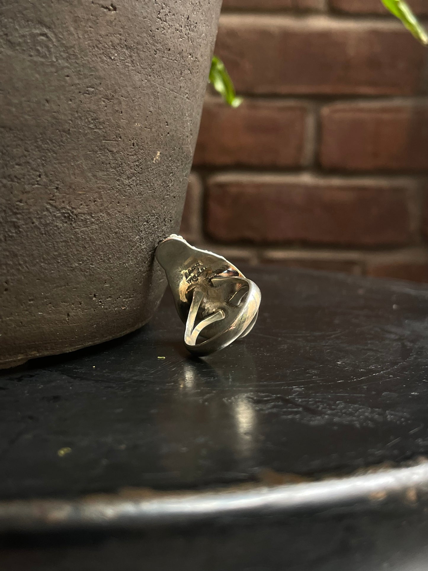 Kingman Turquoise Floral Ring | 925 Sterling Silver | Size 9 E292