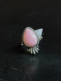 Pink Conch Teardrop Ring | Sterling Silver | Size 6 | A733