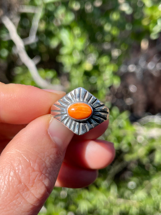 Spiny Oyster Ring Size 6 | 925 Sterling Silver Southwest B984