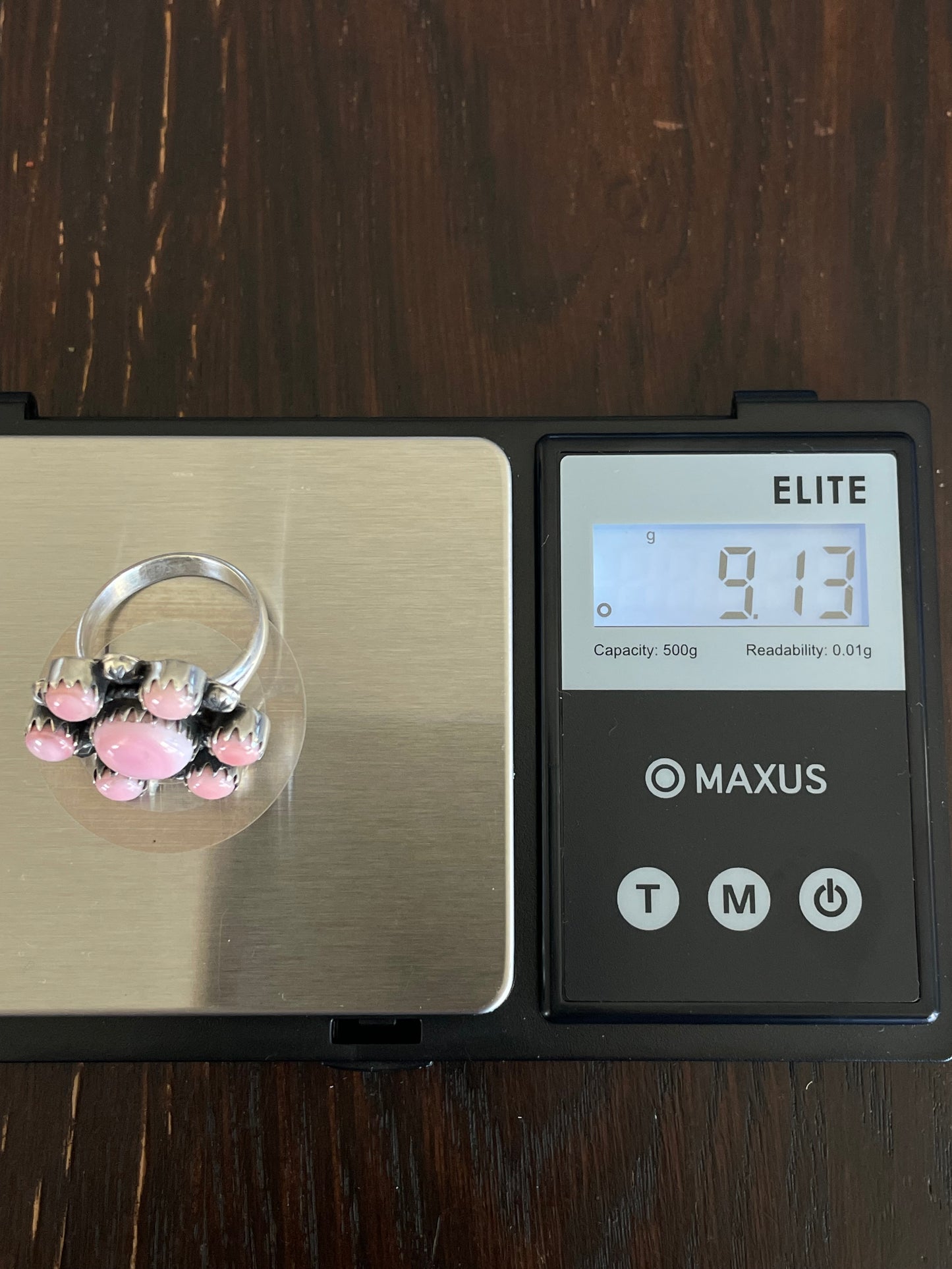 Pink Conch Flower Ring Size 8 | Sterling Silver E918