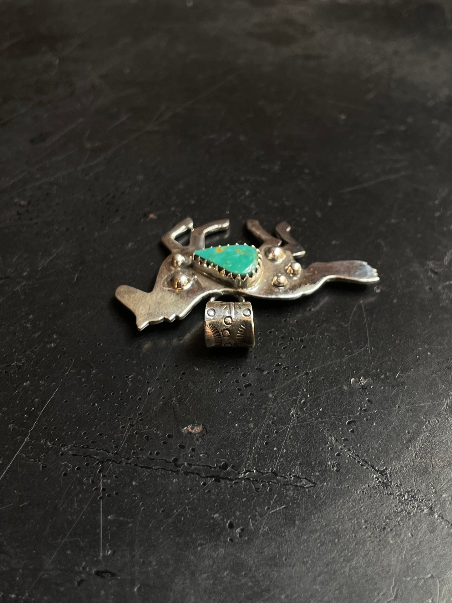 Kingman Turquoise Horse Pendant | 925 Sterling Silver E232