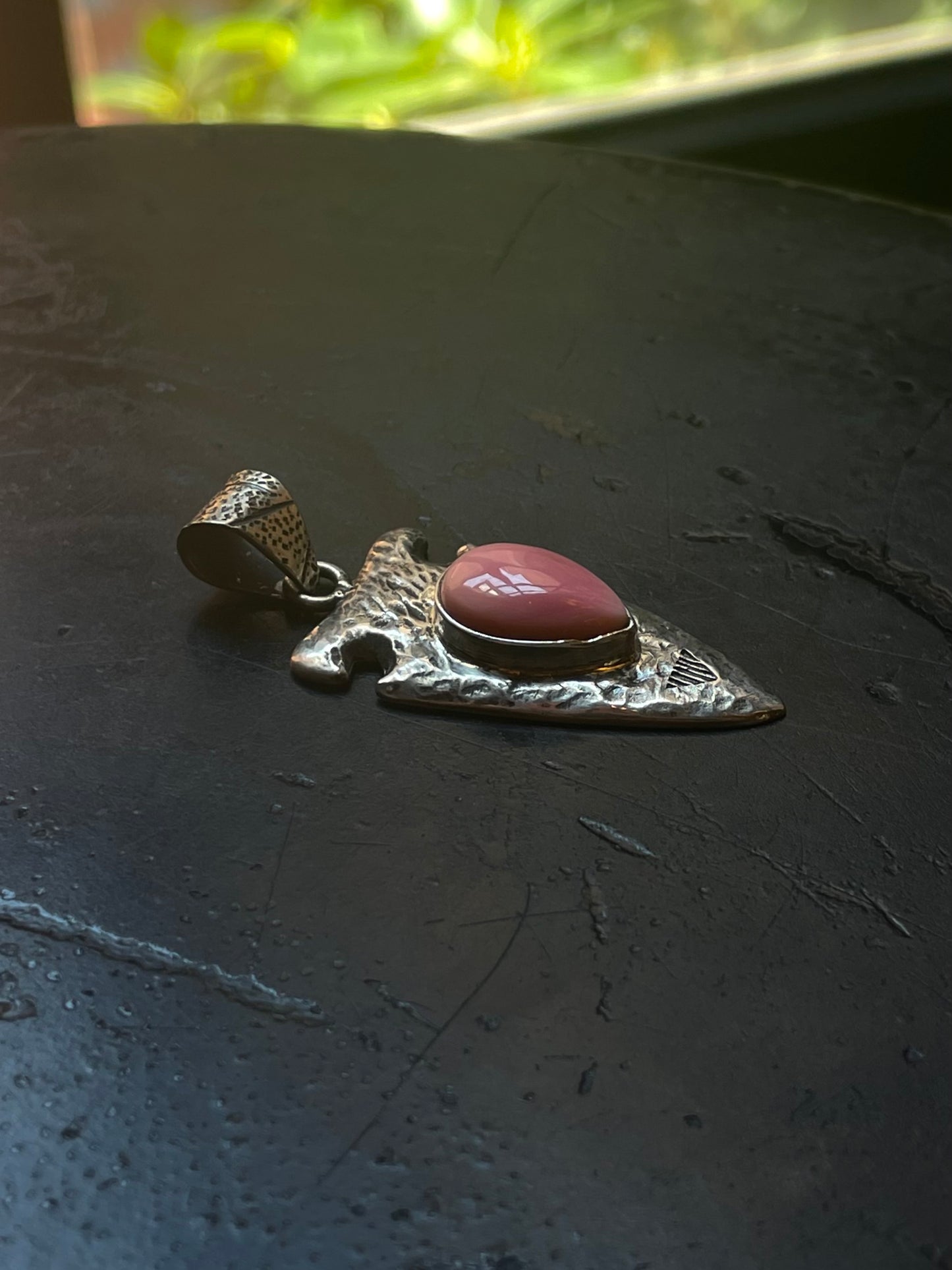 Pink Conch Arrowhead Pendant | Sterling Silver G447