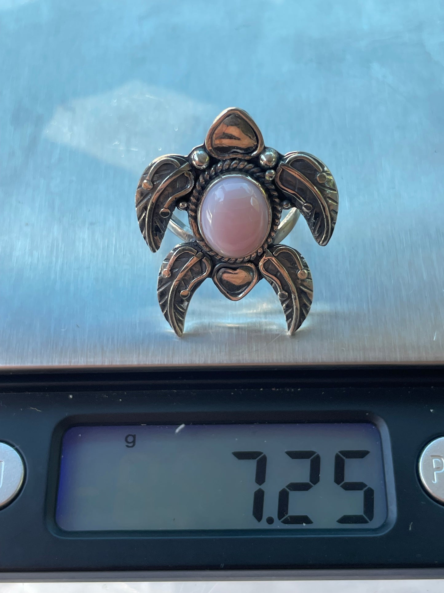 Pink Conch Turtle Ring | 925 Sterling Silver | Size 7.5 Z8