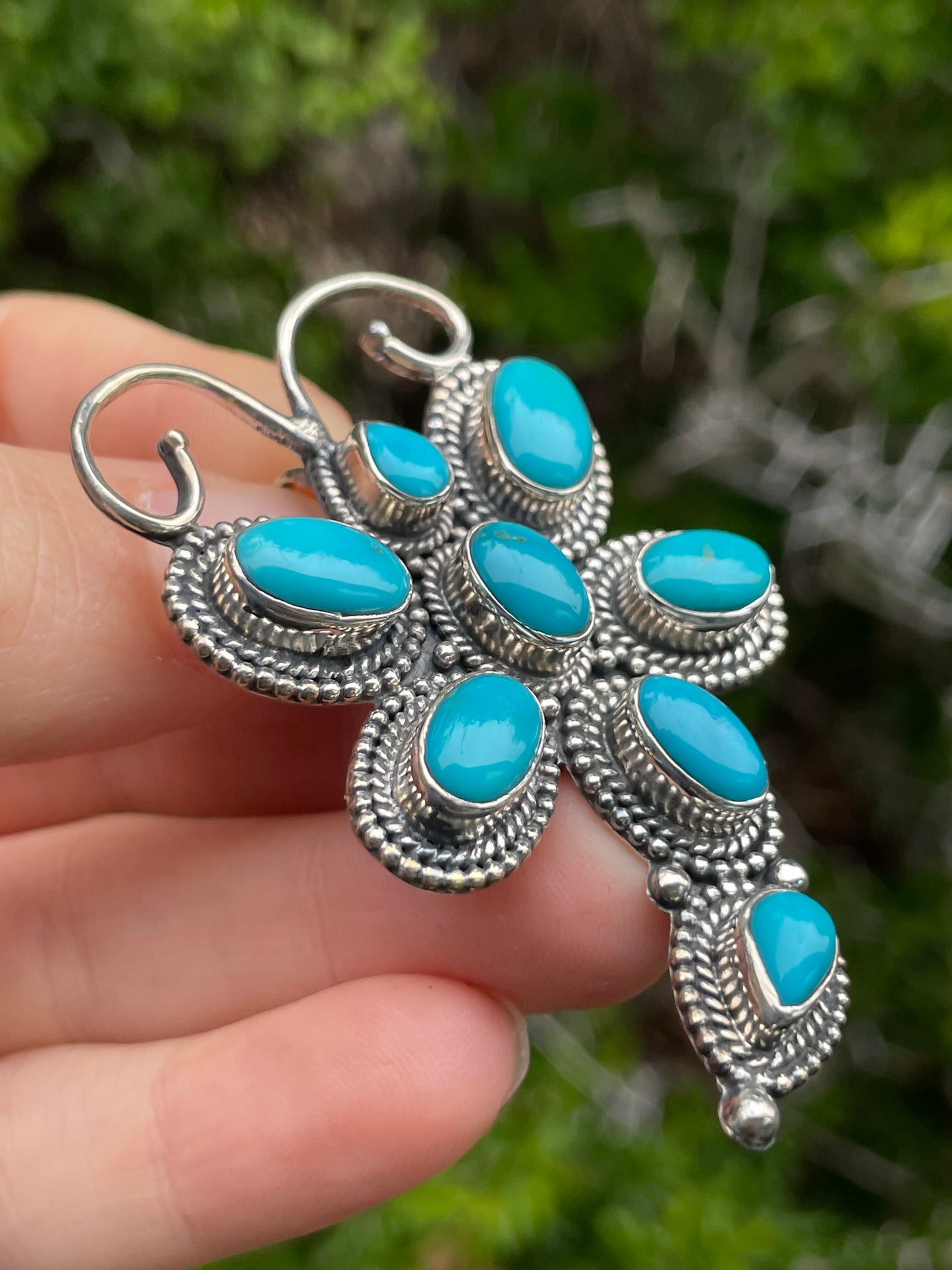 Turquoise Dragonfly Pendant | Sterling Silver 925 B739
