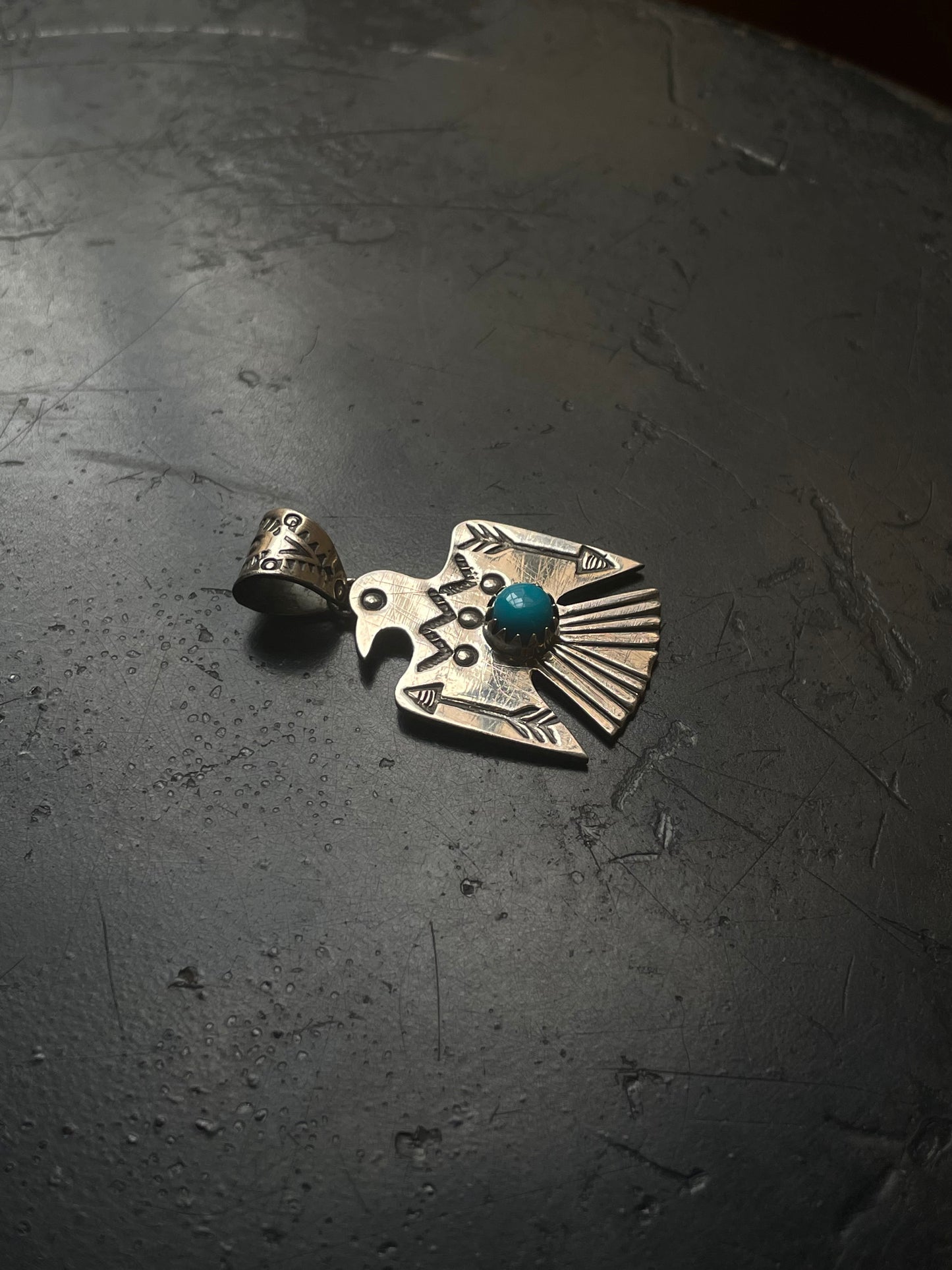 Turquoise Thunderbird Pendant | 925 Sterling Silver E709