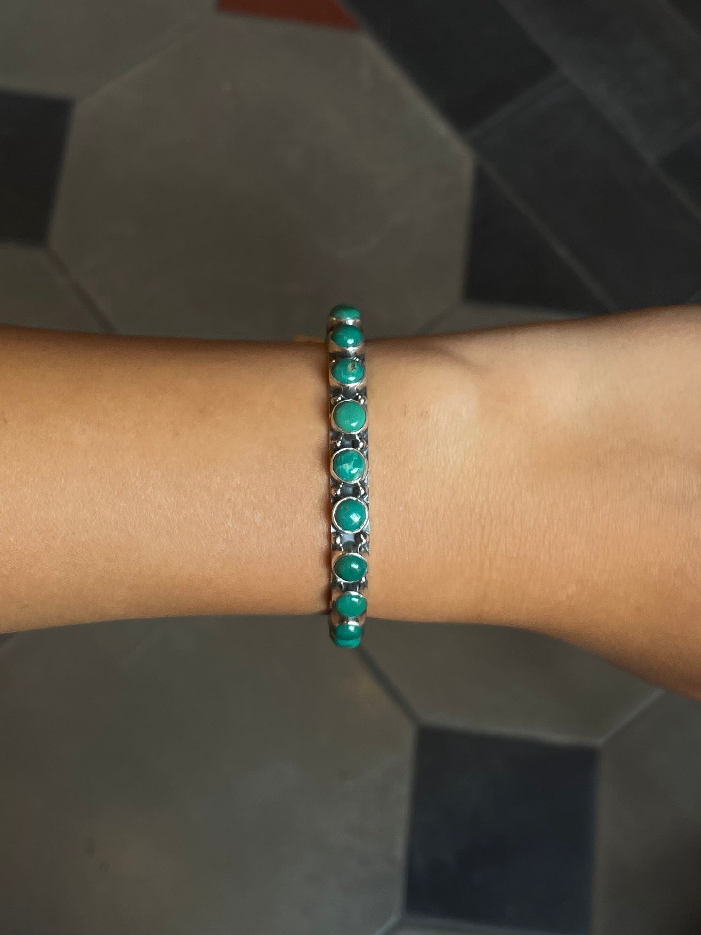 Kingman Turquoise Adjustable Cuff | Sterling Silver | A786