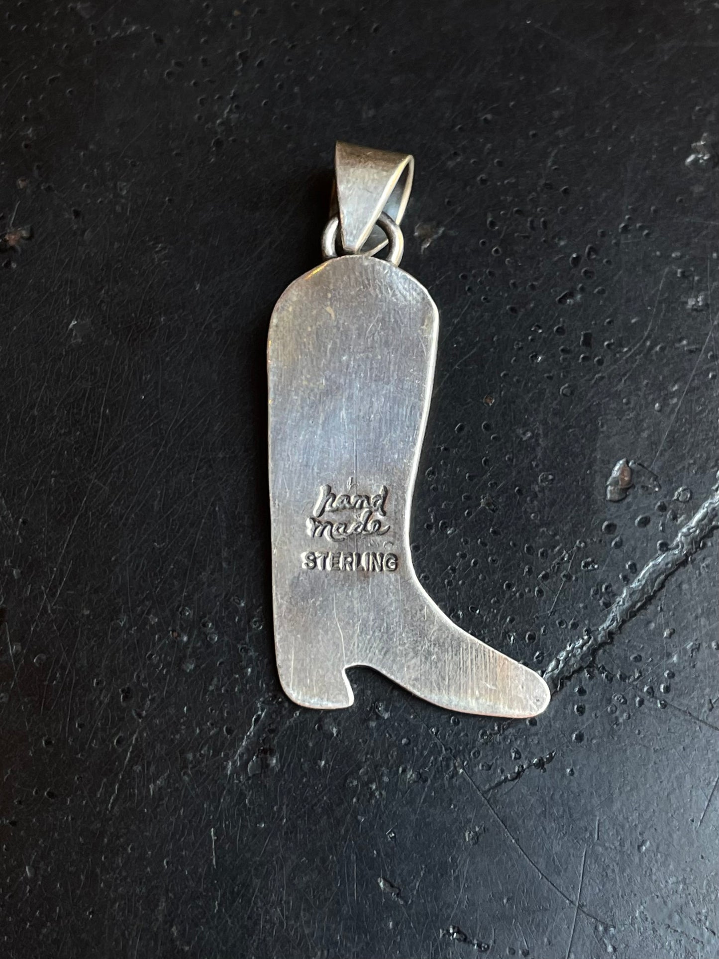 Pink Conch Cowboy Boot Pendant | Sterling Silver G453