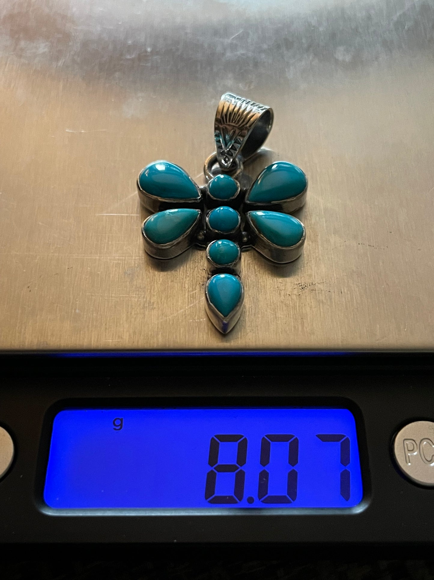 Turquoise Dragonfly Pendant | Sterling Silver 925 B860