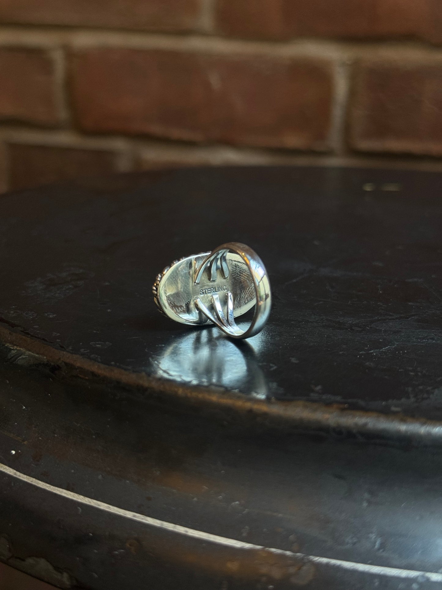 Pink Conch Oval Ring | Sterling Silver | Size 9 | C162
