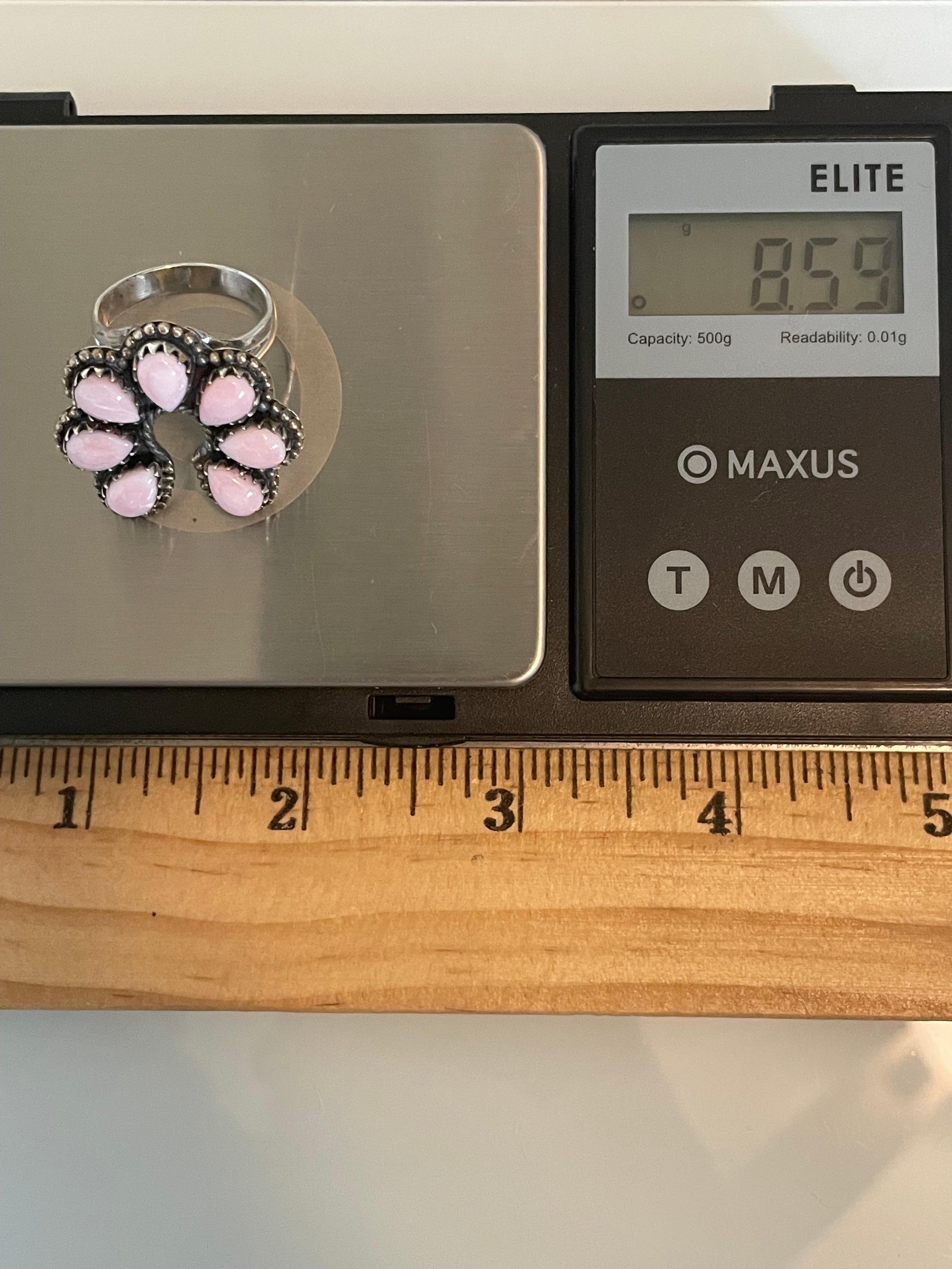 Pink Conch Naja Ring Size 7 | 925 Sterling Silver G542